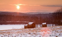 "Blue Marsh Lake Winter Hay Bale" - 
